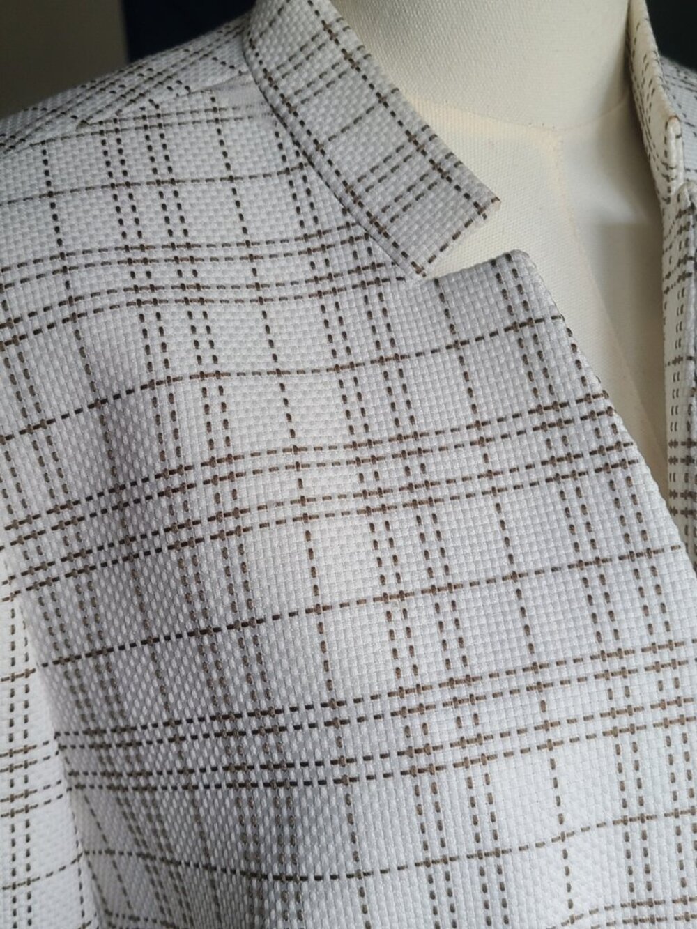 Open Front Inverted Collar Jacket Cream Size 12 - Picture 4 of 8